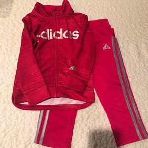 Adidas track suit girls hot pink